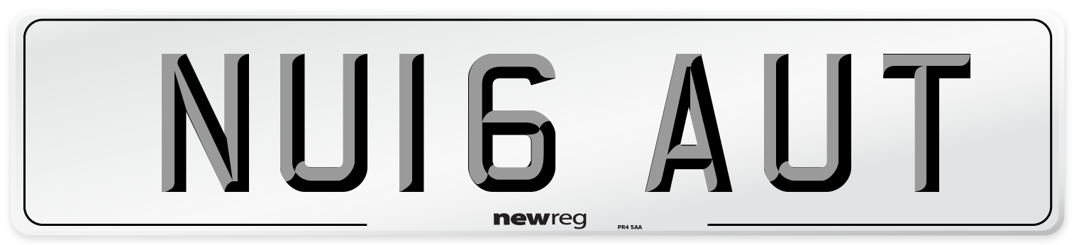 NU16 AUT Number Plate from New Reg